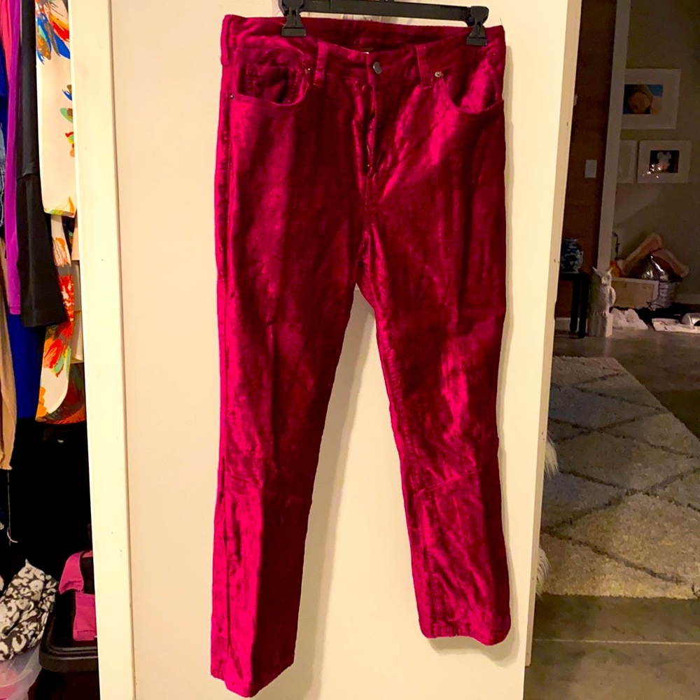 Free People ankle pant crushed velvet